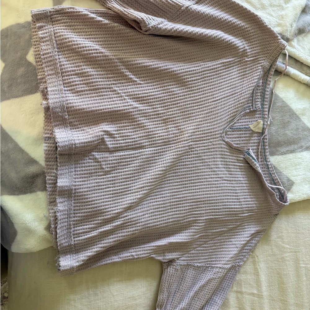 Free People Lavender Waffle Knit Sweater